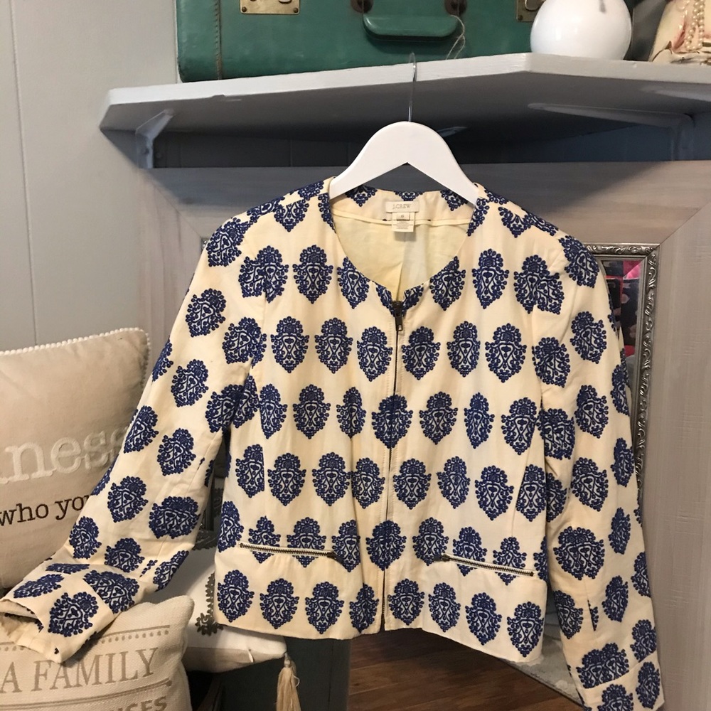 J Crew cropped, cotton jacket